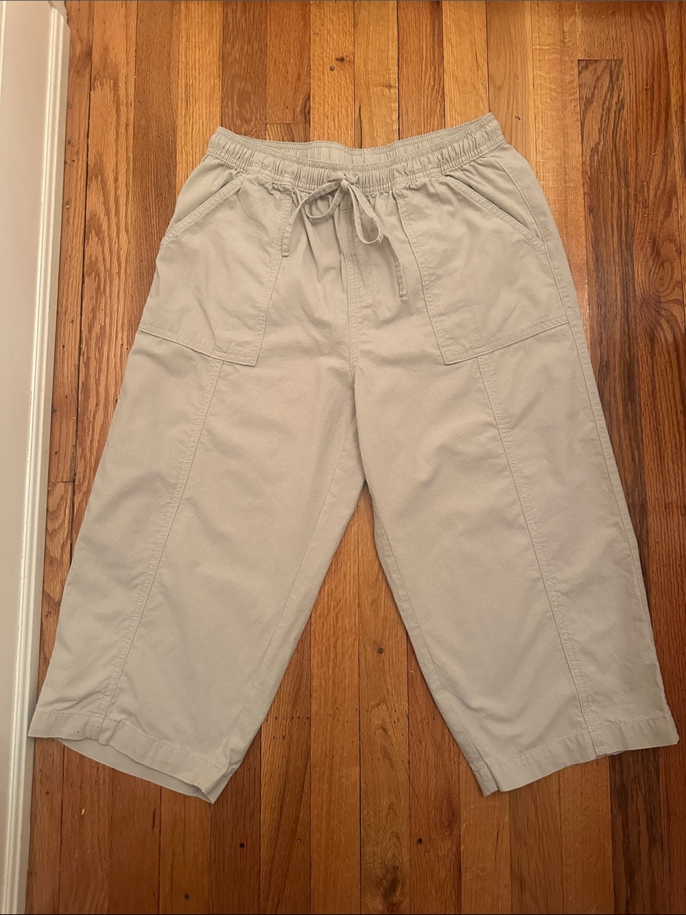 Style & Co. Crop Drawstring Utility Pants in Light Taupe